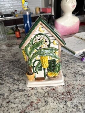 Blue Sky Clay Works New With Tags BANANA CABANA CANDLE HOUSE Tea Light Candle